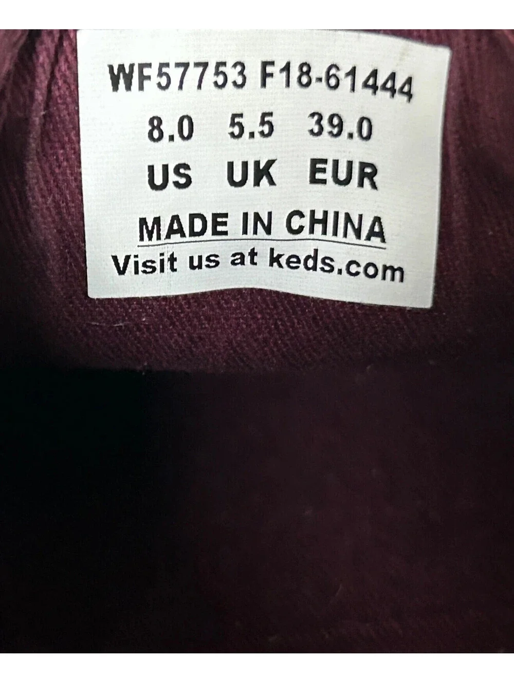 Keds Kate Spade Glitter Deep Cherry shoes size 8